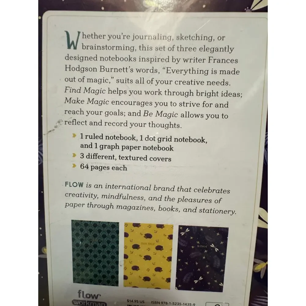 5/$25 NWT Flow Stationary Set of 3 Notebooks sealed in package